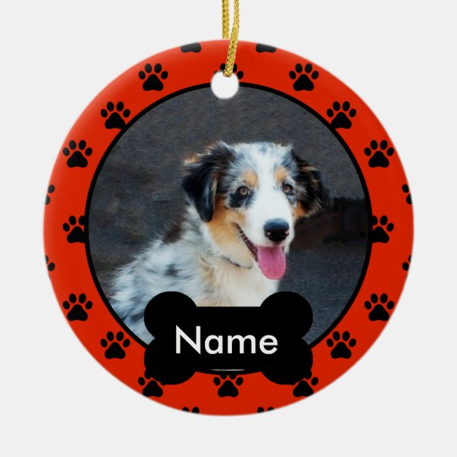 Ornement de Noël personnalisé pour votre chien (Devant)