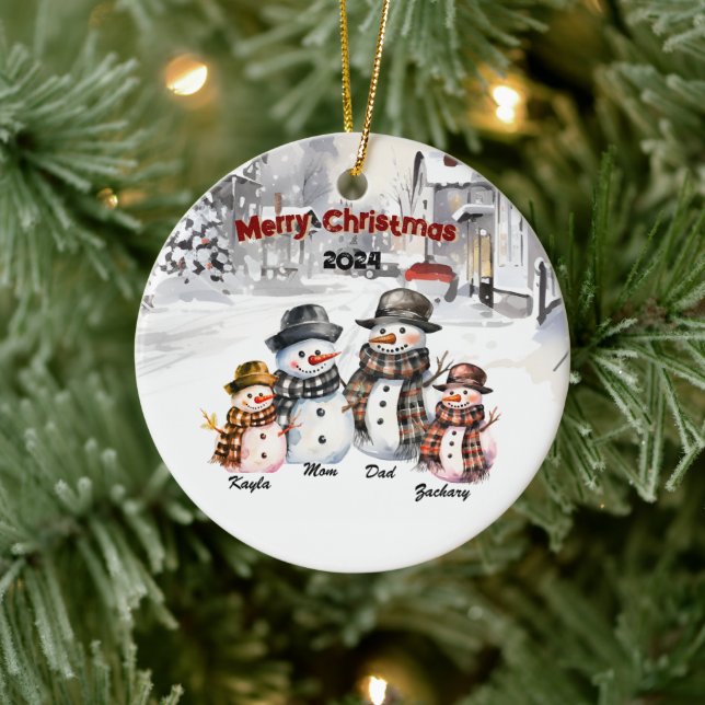 Ornement de Noël personnalisé Snowman (Arbre)