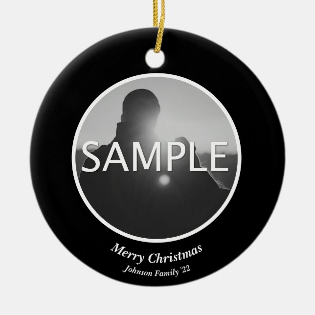 Ornement de Noël photo personnalisée (Devant)