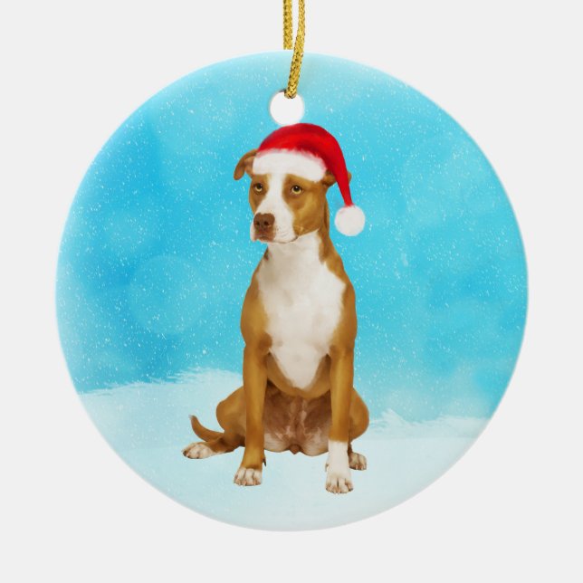 Ornement de Noël Pit Bull (Devant)
