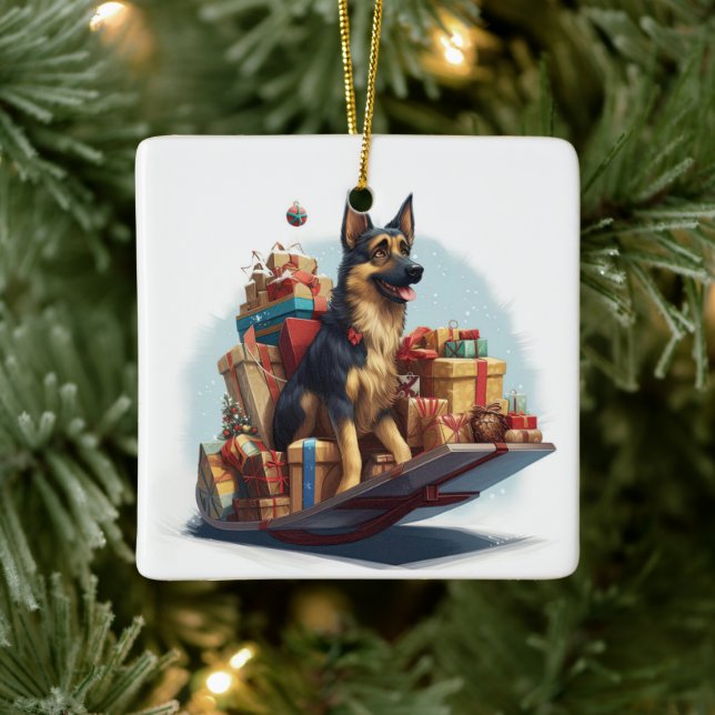 Ornement de Noël pour animal de compagnie Berger A (Arbre)