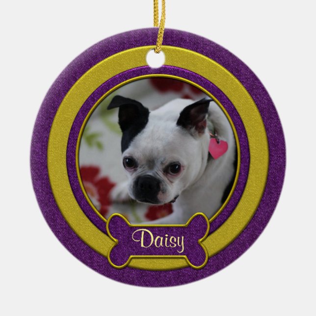 Ornement de Noël pour animal de compagnie violet e (Devant)