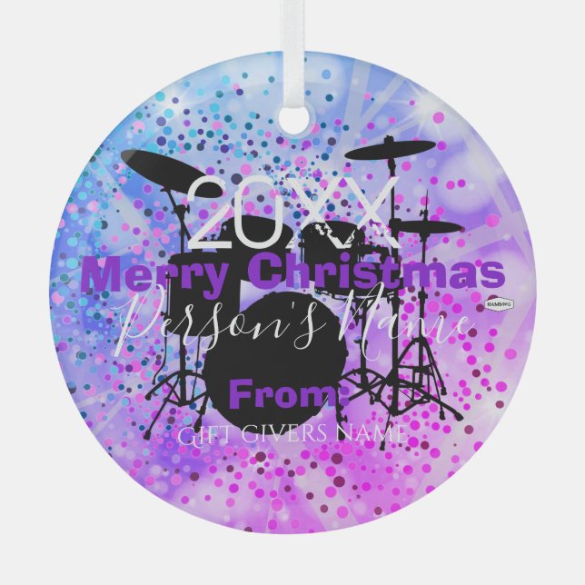 Ornement de Noël pour batteur HAMbWG (Recto)