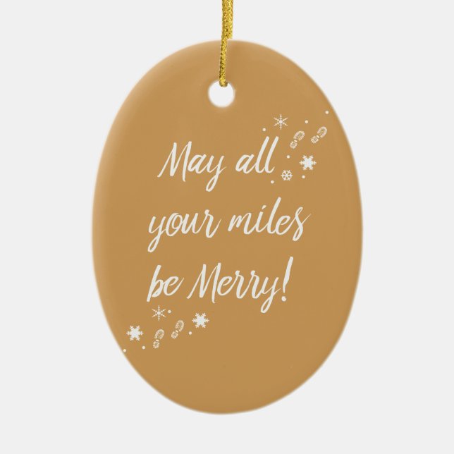Ornement de Noël pour des coureurs ! Joyeux milles (Devant)