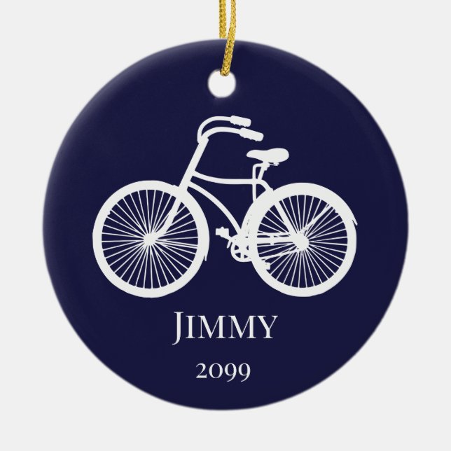 Ornement de Noël pour garçon ou pour homme à vélo (Devant)