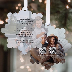 Ornement de Noël pour invitation de mariage chic e
