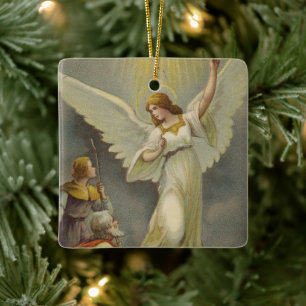 Ornement de Noël religieux vintage avec des voeux