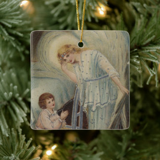 Ornement de Noël religieux vintage avec des voeux