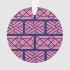 Ornement de Noël rose et bleu Chippendale