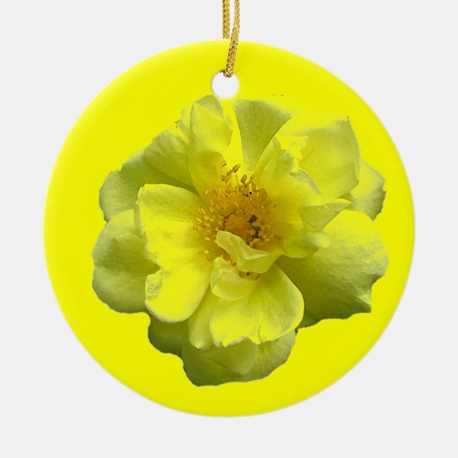 Ornement de Noël rose jaune (Devant)