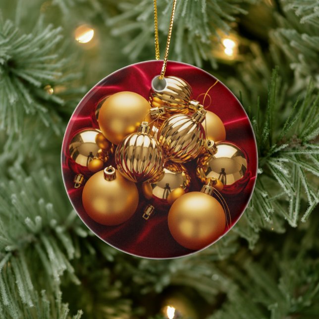 Ornement de Noël rouge et or (Arbre)