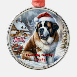 Ornement de Noël Saint Bernard sur mesure