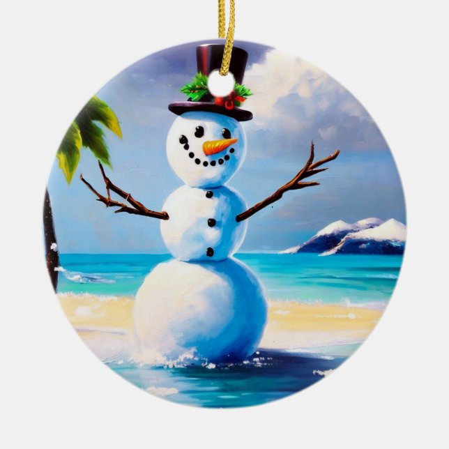 Ornement de Noël Tropical Snowman (Devant)