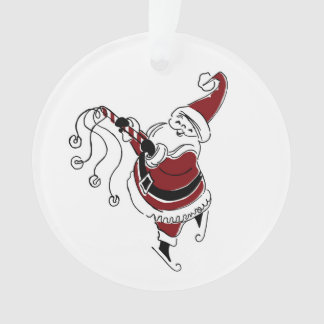 Ornement de Noël vintage de Père Noël patineur