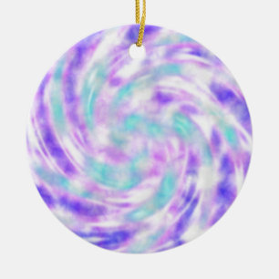 Ornement de Noël violet rose et Aqua Tie Dye