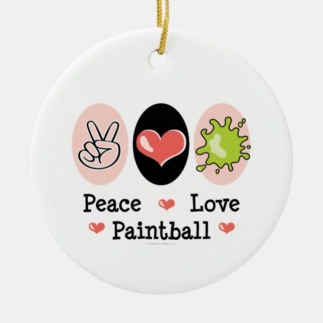 Ornement de Paintball d'amour de paix (Devant)