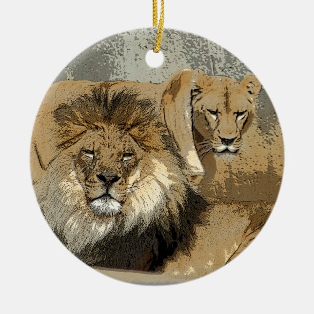 ORNEMENT DE PAIRES DE LION ET DE LIONNE (Devant)