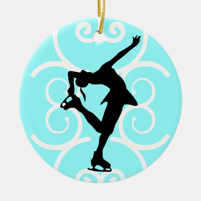 Ornement de patineur artistique - bleu glacier - (Devant)