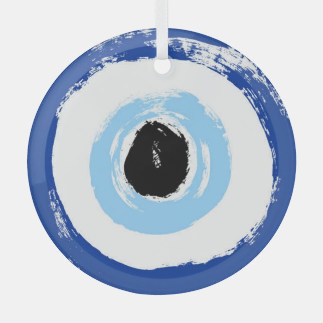 Ornement de pendage en verre rond imprimé aux yeu (Recto)