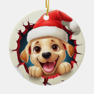 Ornement de percée 3D pour chien d'or