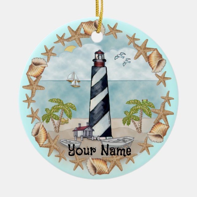 Ornement de phare aux coquillages de Floride (Devant)