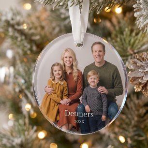 Ornement de photo de famille en cercle en acryliqu