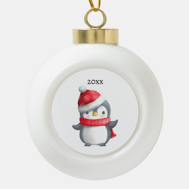 Ornement de pingouin de Noël mignon (Devant)