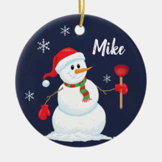 Ornement de plombier de bonhomme de neige