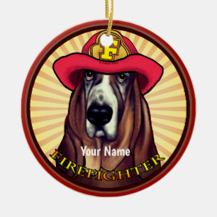 ornement de pompier Hound Dog