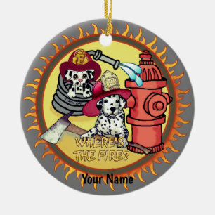 Ornement de pompiers chien pompiers