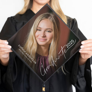 Ornement de pompon de chapeau de diplômé avec écri