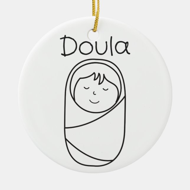 Ornement de porcelaine de Doula (Devant)