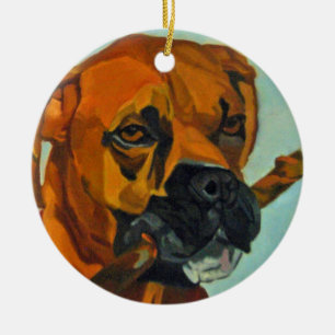 Ornement de portrait de chien de type de garçon de