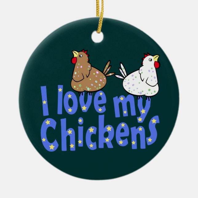 Ornement de poulets d'amour (Devant)