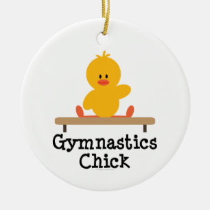 Ornement de poussin de gymnastique