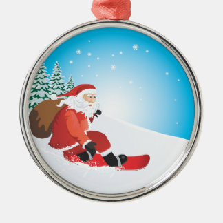 Ornement de prime de surf des neiges de Père Noël