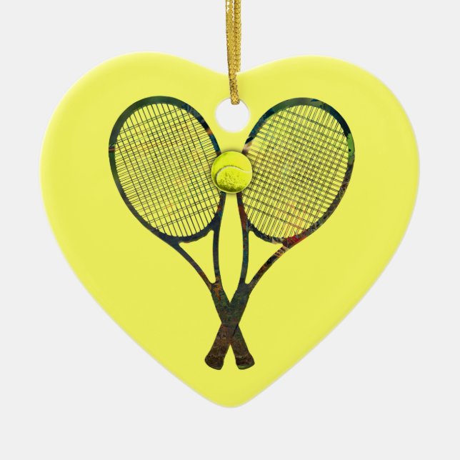 Ornement de RAQUETTES et de BOULE de TENNIS (Devant)