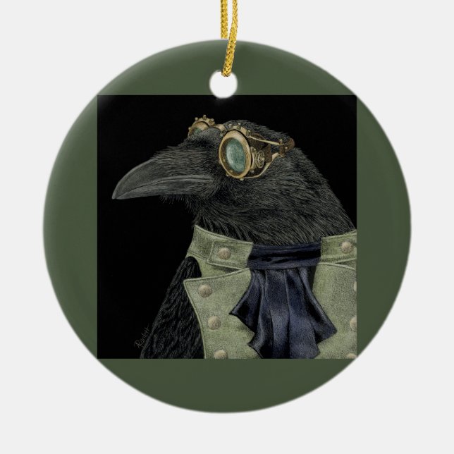 Ornement de Raven "de filou de Steampunk" - (Devant)