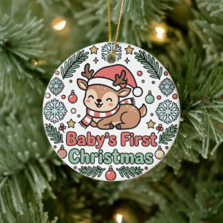 Ornement de renne pour le premier Noël de bébé