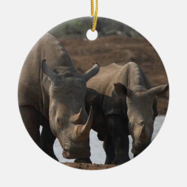 Ornement de rhinocéros de Rlack (Devant)