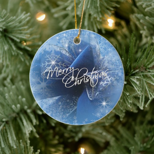Ornement de ruban bleu Noël (Arbre)