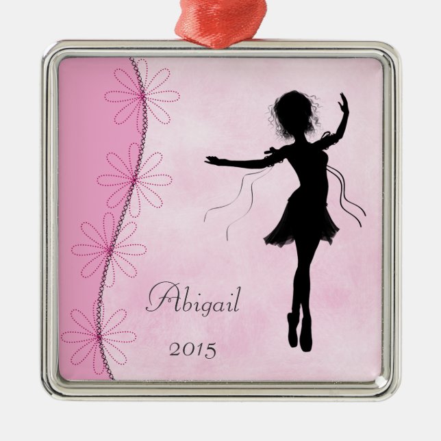 Ornement de silhouette Ballerina personnalisée (Devant)