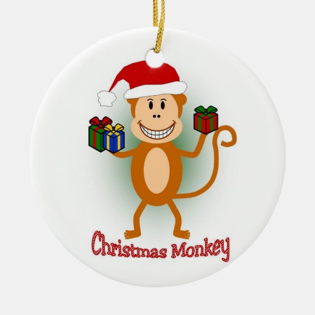 Ornement de singe de Noël (Devant)