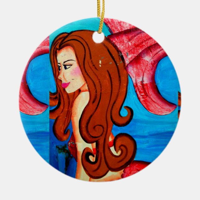 ornement de sirène rousse (Devant)