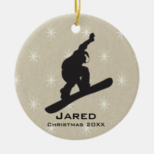 Ornement de snowboard personnalisé