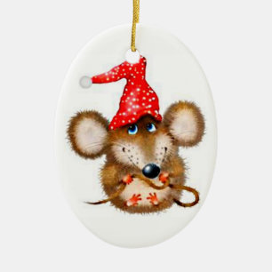 Ornement de souris de Noël - souris mignonne dans