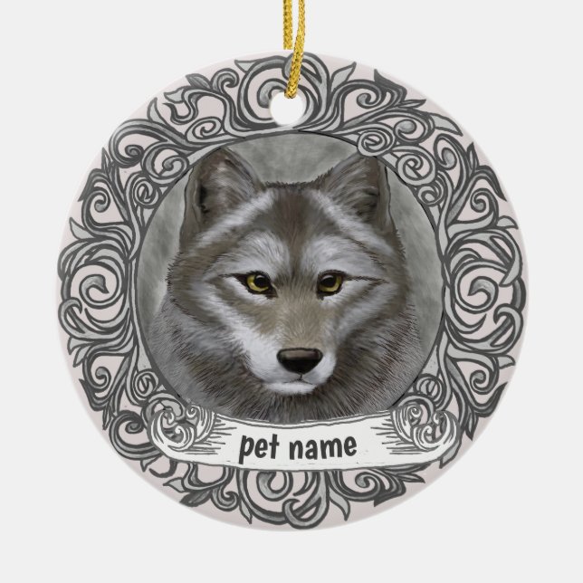 Ornement de souvenir aimant les loups (Devant)