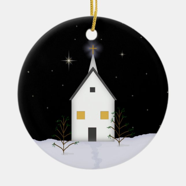 Ornement de souvenir de Noël d'église (Devant)