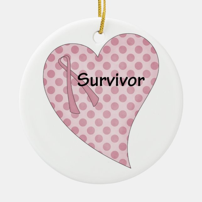 ornement de survivant de cancer du sein (Devant)