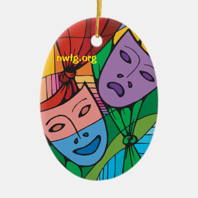 Ornement de symbole de théâtre de tragédie et de (Devant)